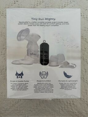 NEW IN PLASTIC- BabyBuddha Portable Electric Breast Pump - White